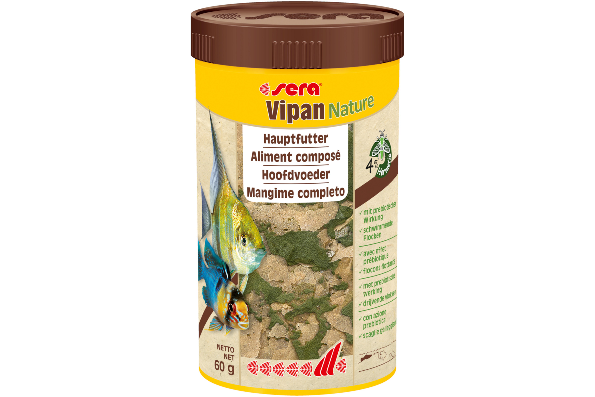 Sera Vipan Nature, Hauptfutter-Flocken, 250 ml